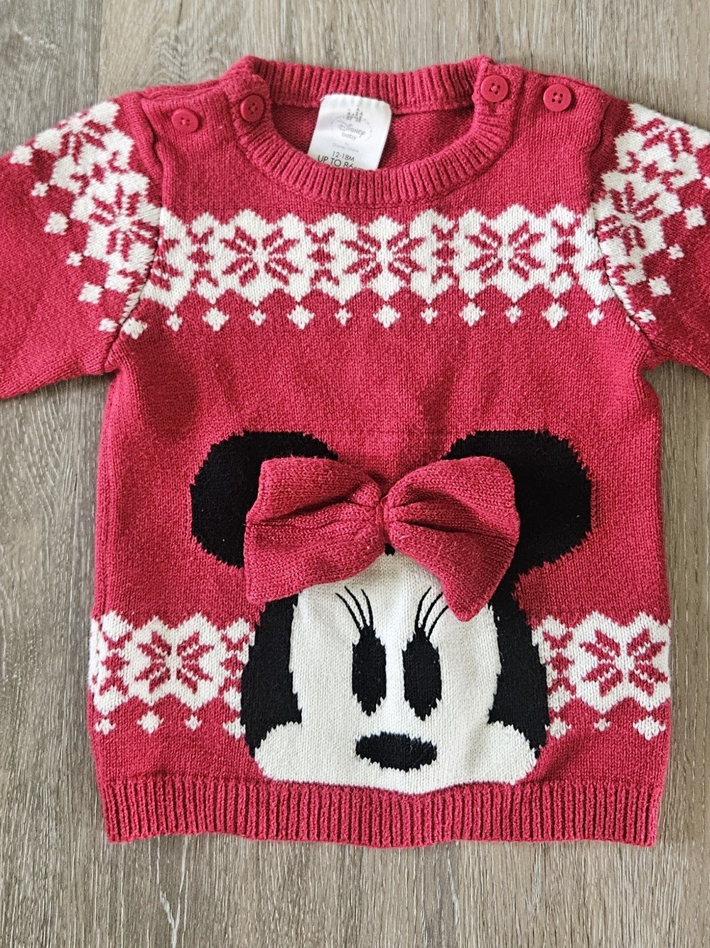 Disney Red Minnie Mouse Knit Sweater Top